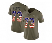 Women Nike Minnesota Vikings #73 Sharrif Floyd Limited Olive USA Flag 2017 Salute to Service NFL Jersey