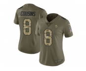 Women Nike Minnesota Vikings #8 Kirk Cousins Olive Camo Stitched NFL Limited 2017 Salute to Service Jersey