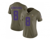 Women Nike Minnesota Vikings #8 Kirk Cousins Olive Stitched NFL Limited 2017 Salute to Service Jersey
