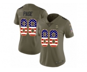 Women Nike Minnesota Vikings #88 Alan Page Limited Olive USA Flag 2017 Salute to Service NFL Jersey