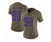 Women Nike Minnesota Vikings #90 Will Sutton Limited Olive 2017 Salute to Service NFL Jersey