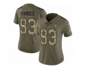 Women Nike Minnesota Vikings #93 John Randle Limited Olive Camo 2017 Salute to Service NFL Jersey