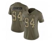 Women Nike Minnesota Vikings #94 Jaleel Johnson Limited Olive Camo 2017 Salute to Service NFL Jersey