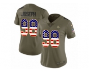 Women Nike Minnesota Vikings #98 Linval Joseph Limited Olive USA Flag 2017 Salute to Service NFL Jersey
