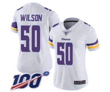 Women's Minnesota Vikings #50 Eric Wilson White Vapor Untouchable Limited Player 100th Season Football Jersey