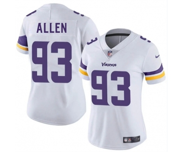 Women's Minnesota Vikings #93 Jonathan Allen White 2025 Vapor Untouchable Limited Stitched Jersey