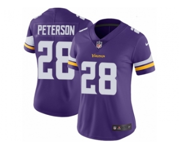 Women's Nike Minnesota Vikings #28 Adrian Peterson Vapor Untouchable Limited Purple Team Color NFL Jersey