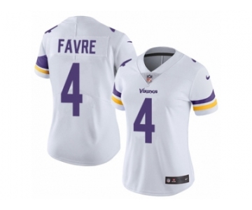 Women's Nike Minnesota Vikings #4 Brett Favre Vapor Untouchable Limited White NFL Jersey