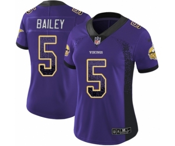 Women's Nike Minnesota Vikings #5 Dan Bailey Limited Purple Rush Drift Fashion NFL Jersey