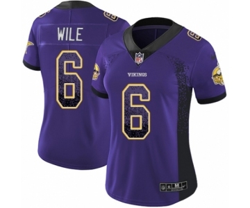Women's Nike Minnesota Vikings #6 Matt Wile Limited Purple Rush Drift Fashion NFL Jersey