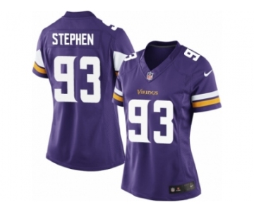 Women's Nike Minnesota Vikings #93 Shamar Stephen Limited Purple Team Color NFL Jersey