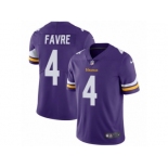 Youth Nike Minnesota Vikings #4 Brett Favre Vapor Untouchable Limited Purple Team Color NFL Jersey