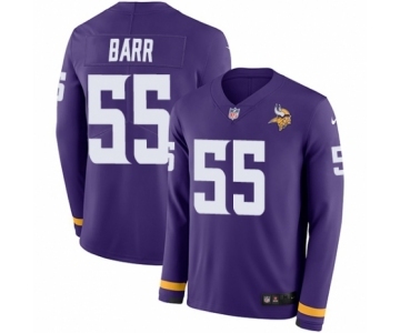 Youth Nike Minnesota Vikings #55 Anthony Barr Limited Purple Therma Long Sleeve NFL Jersey