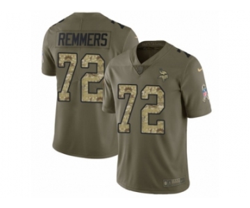Youth Nike Minnesota Vikings #72 Mike Remmers Limited Olive Camo 2017 Salute to Service NFL Jersey