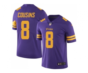 Youth Nike Minnesota Vikings #8 Kirk Cousins Purple Stitched NFL Limited Rush Jersey