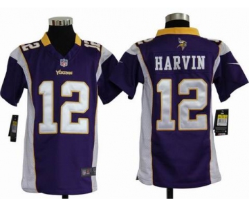 nike youth nfl jerseys minnesota vikings #12 harvin purple[nike]