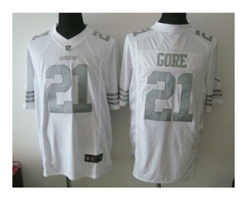 Nike San Francisco 49ers #21 Frank Gore White Platinum jerseys