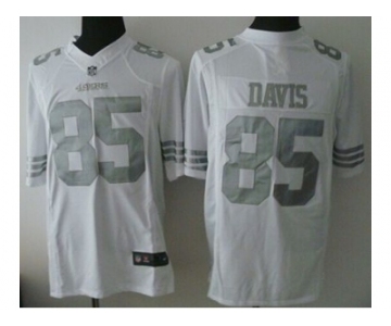 Nike San Francisco 49ers #85 Vernon Davis White Platinum jerseys