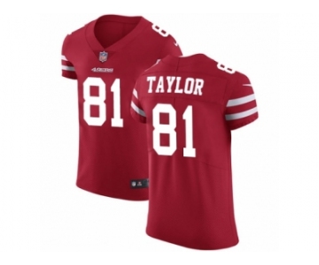 Men Nike San Francisco 49ers #81 Trent Taylor Red Team Color Vapor Untouchable Elite Player NFL Jersey
