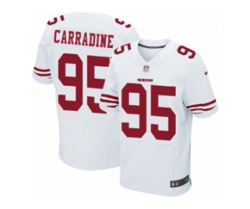 Men Nike San Francisco 49ers #95 Tank Carradine Elite White NFL Jersey