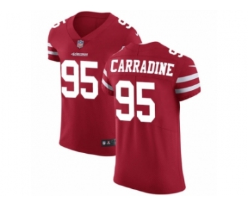 Men Nike San Francisco 49ers #95 Tank Carradine Red Team Color Vapor Untouchable Elite Player NFL Jersey
