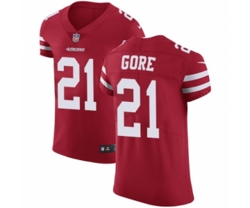 Men's Nike San Francisco 49ers #21 Frank Gore Red Team Color Vapor Untouchable Elite Player NFL Jersey