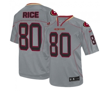 Men's San Francisco 49ers #80 Jerry Rice Elite Lights Out Grey Football Jersey