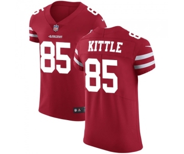 Men's San Francisco 49ers #85 George Kittle Red Team Color Vapor Untouchable Elite Player Football Jersey