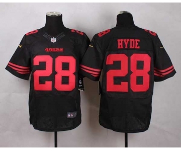 nike nfl jerseys san francisco 49ers #28 hyde black[Elite]