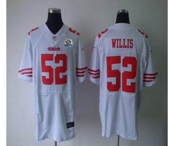 nike nfl jerseys san francisco 49ers #52 willis white[Elite 50th Patch]