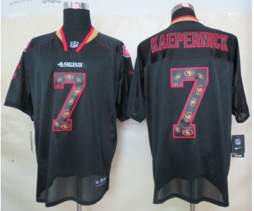 nike nfl jerseys san francisco 49ers #7 kaepernick black[Elite united sideline]