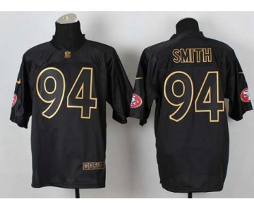 nike nfl jerseys san francisco 49ers #94 justin smith black[Elite gold lettering fashion]
