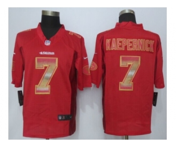 2015 new nike san francisco 49ers #7 kaepernick red strobe jerseys[limited]