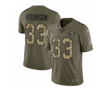 Men Nike San Francisco 49ers #33 Rashard Robinson Limited Olive Camo 2017 Salute to Service NFL Jersey