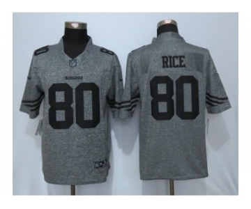 Men Nike San Francisco 49ers #80 Jerry Rice Gray Stitched Gridiron Gray Limited Jersey