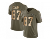 Men Nike San Francisco 49ers #87 Dwight Clark Limited Olive Gold 2017 Salute to Service NFL Jersey