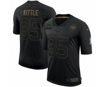 Men San Francisco 49ers #85 George Kittle Nike 2020 Salute To Service Limited Jersey Black