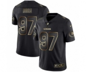 Men San Francisco 49ers #97 Nick Bosa Black 2019 Vapor Limited Golden Edition Jersey Men San Francisco 49ers #97 Nick Bosa Black 2019 Vapor Limited Golden Edition Jersey