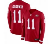 Men's Nike San Francisco 49ers #11 Marquise Goodwin Limited Red Therma Long Sleeve NFL Jersey Men's Nike San Francisco 49ers #11 Marquise Goodwin Limited Red Therma Long Sleeve NFL Jersey