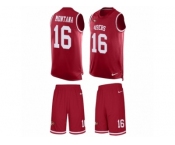 Men's Nike San Francisco 49ers #16 Joe Montana Limited Red Tank Top Suit NFL Jersey