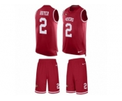 Men's Nike San Francisco 49ers #2 Brian Hoyer Limited Red Tank Top Suit NFL Jersey