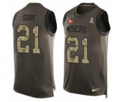 Men's Nike San Francisco 49ers #21 Frank Gore Limited Green Salute to Service Tank Top NFL Jersey Men's Nike San Francisco 49ers #21 Frank Gore Limited Green Salute to Service Tank Top NFL Jersey