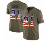 Men's Nike San Francisco 49ers #21 Frank Gore Limited Olive USA Flag 2017 Salute to Service NFL Jersey Men's Nike San Francisco 49ers #21 Frank Gore Limited Olive USA Flag 2017 Salute to Service NFL Jersey