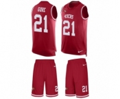 Men's Nike San Francisco 49ers #21 Frank Gore Limited Red Tank Top Suit NFL Jersey Men's Nike San Francisco 49ers #21 Frank Gore Limited Red Tank Top Suit NFL Jersey