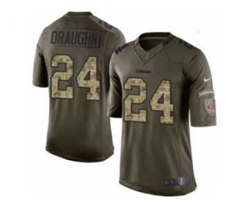 Men's Nike San Francisco 49ers #24 Shaun Draughn Limited Green Salute to Service NFL Jersey
