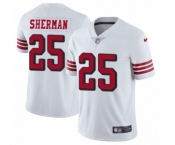 Men's Nike San Francisco 49ers #25 Richard Sherman Limited White Rush Vapor Untouchable NFL Jersey Men's Nike San Francisco 49ers #25 Richard Sherman Limited White Rush Vapor Untouchable NFL Jersey
