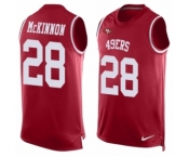 Men's Nike San Francisco 49ers #28 Jerick McKinnon Limited Red Player Name & Number Tank Top NFL Jersey Men's Nike San Francisco 49ers #28 Jerick McKinnon Limited Red Player Name & Number Tank Top NFL Jersey