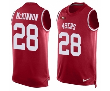 Men's Nike San Francisco 49ers #28 Jerick McKinnon Limited Red Player Name & Number Tank Top NFL Jersey