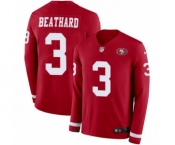 Men's Nike San Francisco 49ers #3 C. J. Beathard Limited Red Therma Long Sleeve NFL Jersey Men's Nike San Francisco 49ers #3 C. J. Beathard Limited Red Therma Long Sleeve NFL Jersey