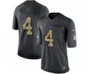 Men's Nike San Francisco 49ers #4 Nick Mullens Limited Black 2016 Salute to Service NFL Jersey Men's Nike San Francisco 49ers #4 Nick Mullens Limited Black 2016 Salute to Service NFL Jersey